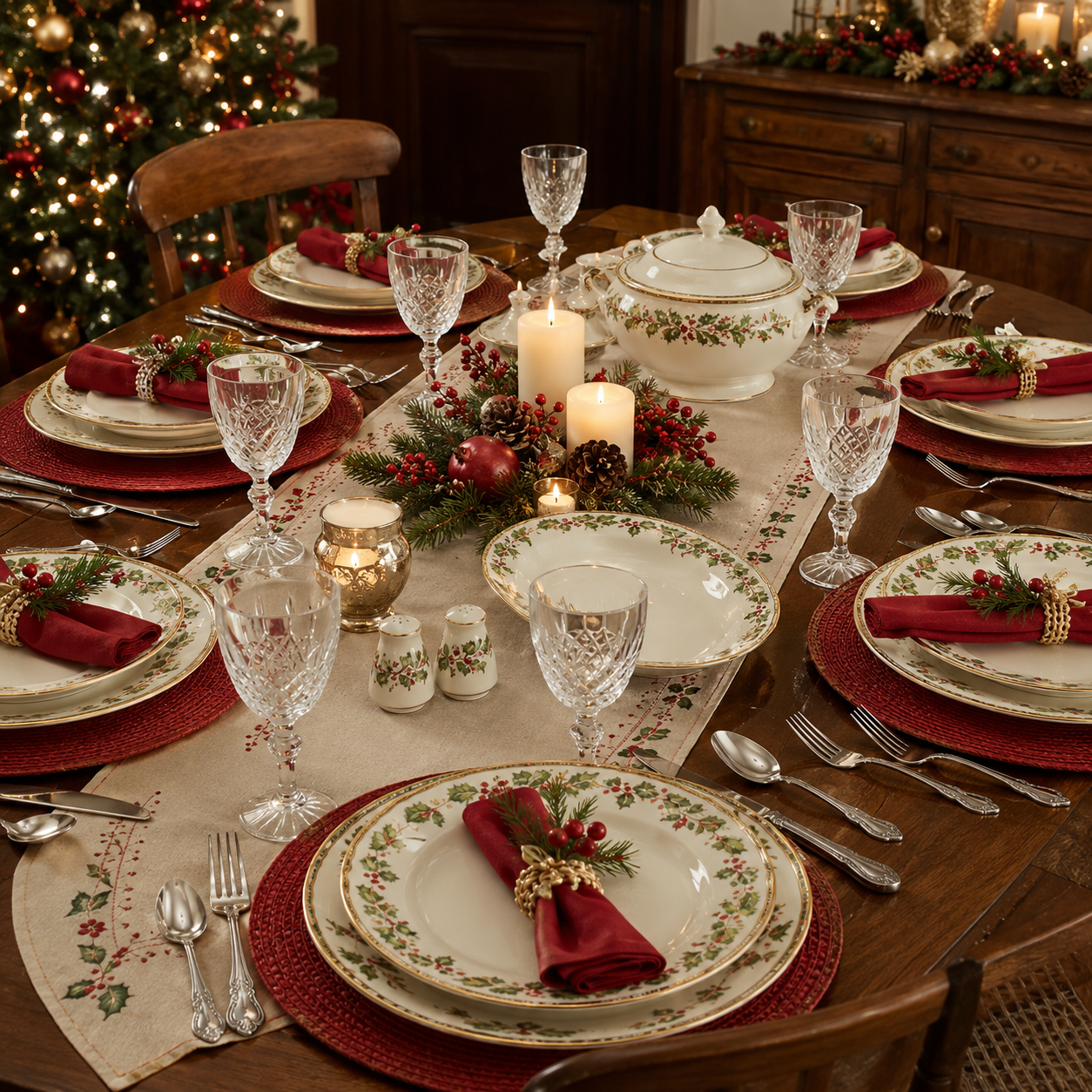 Conjunto mesa profissional para natal em família 